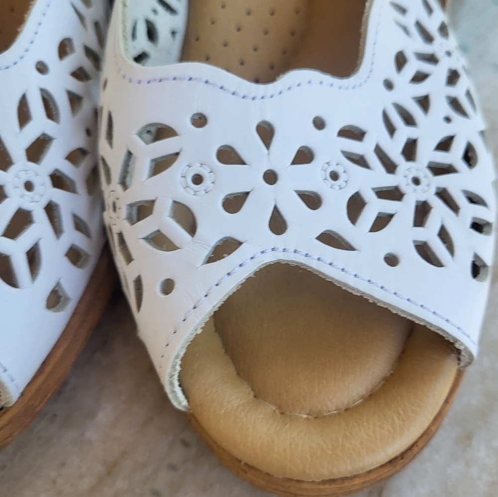 Spring Step Orella Slingback Leather Comfort Wedge Sandal Size 8 - Picture 7 of 8